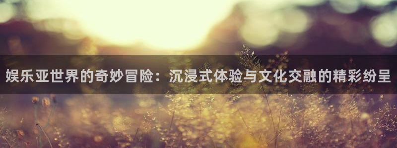 天辰平台：娱乐亚世界的奇妙冒险：沉浸式体验与文化交融的精彩纷呈